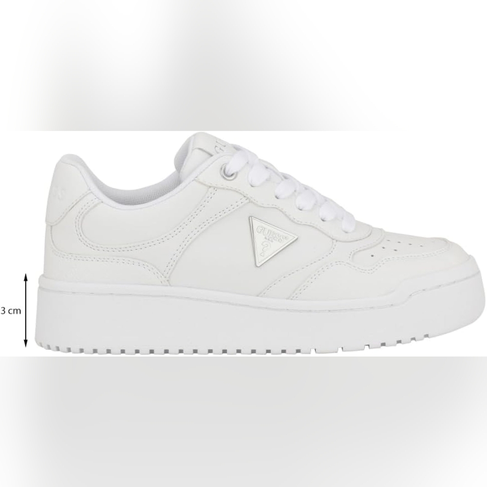 Guess White Lace-Up Sneakers, 5.5